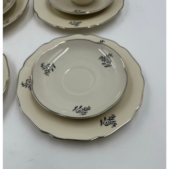 Hackefors Porcelain Sweden Coffee Cup & Saucer Set of 4 - Picture 2 of 5